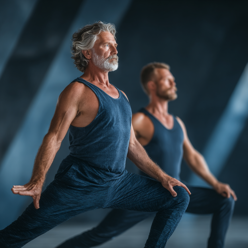 Instructori yoga profesioniști cu seniori